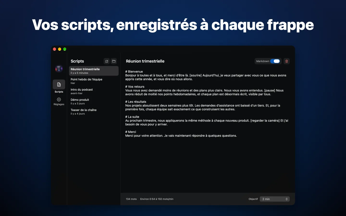 La bibliothèque de scripts et l’éditeur